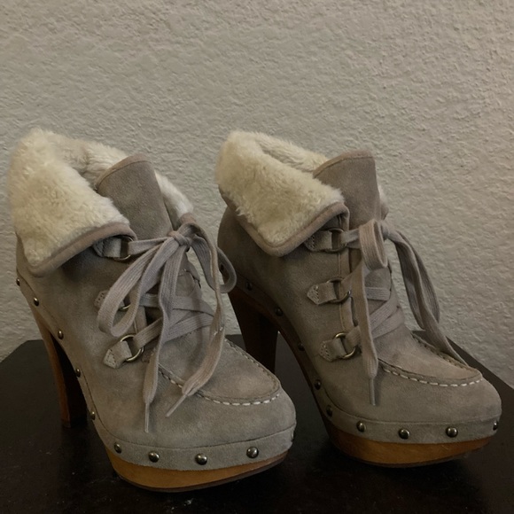 GUESS 4” Suede Gray Tie Boots🌟 - Picture 12 of 13